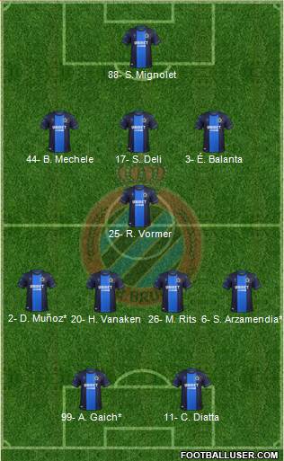 Club Brugge KV football formation