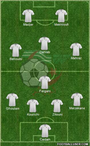 Algeria 4-1-3-2 football formation