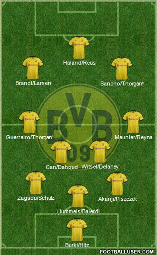 Borussia Dortmund Formation 2020