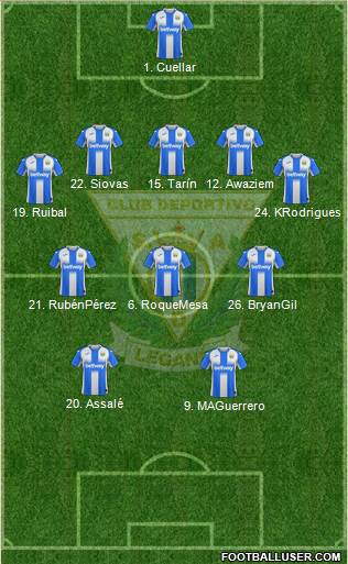 C.D. Leganés S.A.D. 4-1-4-1 football formation