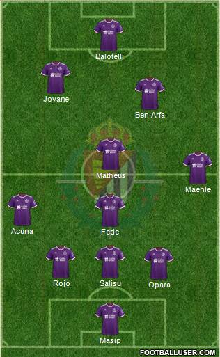 R. Valladolid C.F., S.A.D. 3-4-3 football formation