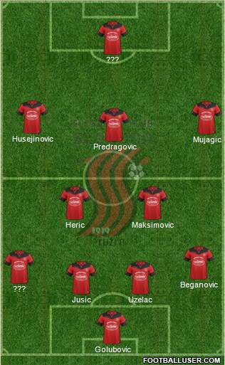 FK Sloboda Tuzla football formation