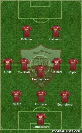 Trapani 3-5-2 football formation