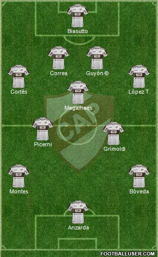 Platense 4-3-3 football formation