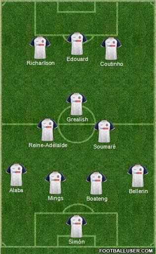 Bolton Wanderers 3-4-1-2 football formation