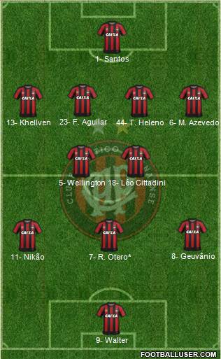 C Atlético Paranaense 4-2-3-1 football formation