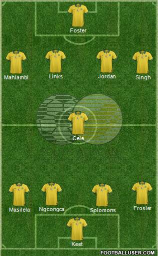 South Africa 4-1-4-1 football formation