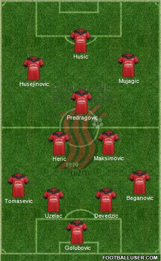 FK Sloboda Tuzla football formation