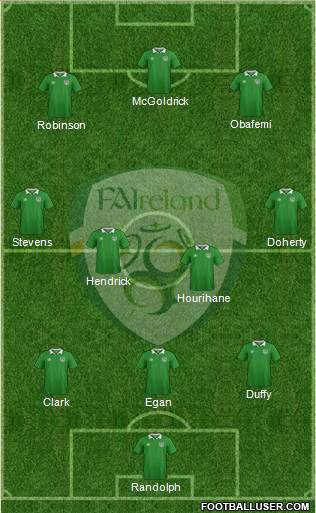 Ireland 3-5-1-1 football formation