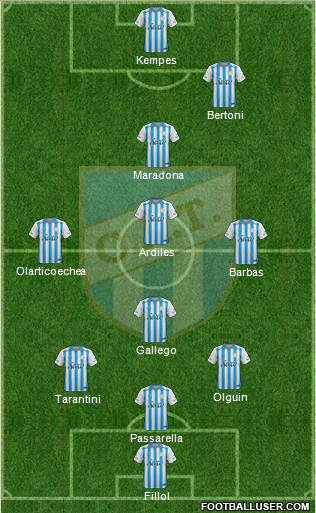 Atlético Tucumán 3-4-1-2 football formation