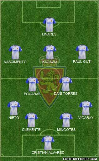 R. Zaragoza S.A.D. 4-2-3-1 football formation