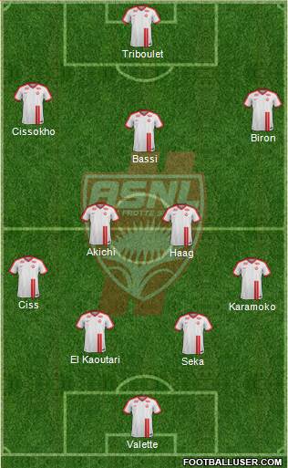 A.S. Nancy Lorraine 4-2-3-1 football formation