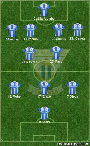 C.D. Leganés S.A.D. 4-2-3-1 football formation