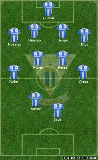 C.D. Leganés S.A.D. 4-4-2 football formation