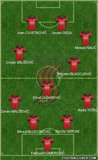 FK Sloboda Tuzla football formation