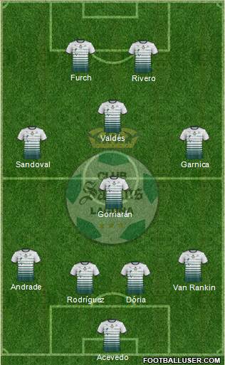 Club Deportivo Santos Laguna 4-1-3-2 football formation