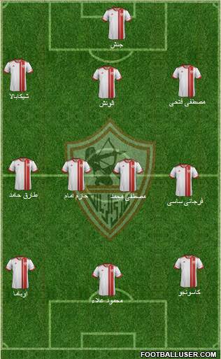 Zamalek Sporting Club 3-4-3 football formation