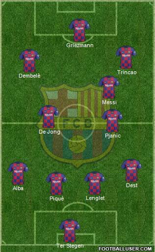 F.C. Barcelona B 4-3-2-1 football formation