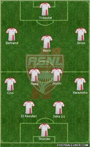 A.S. Nancy Lorraine 4-2-3-1 football formation