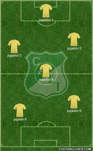 AC Deportivo Cali 4-2-4 football formation