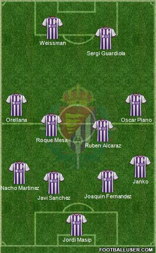 R. Valladolid C.F., S.A.D. 3-5-1-1 football formation