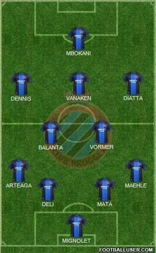 Club Brugge KV football formation