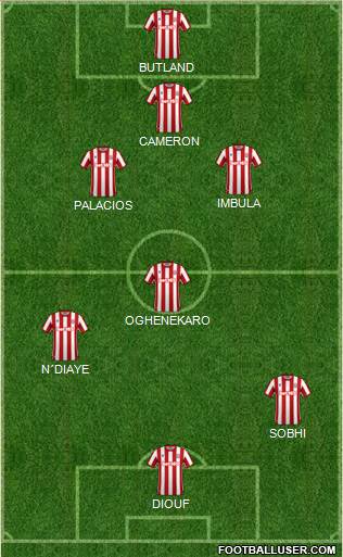 Stoke City 3-5-2 football formation