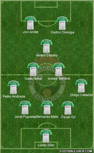 R. Racing Club S.A.D. 4-5-1 football formation