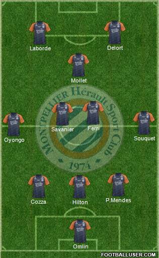 Montpellier Hérault Sport Club 3-4-1-2 football formation