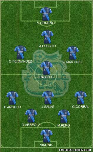 Club Puebla de la Franja 4-2-3-1 football formation