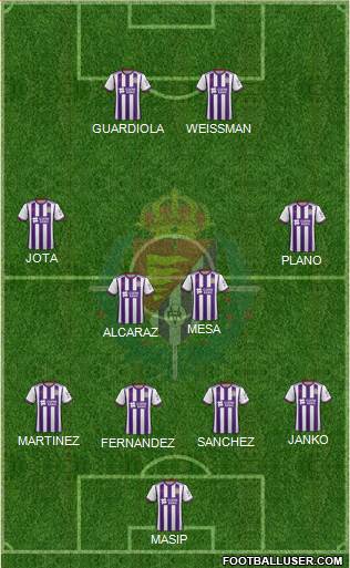 R. Valladolid C.F., S.A.D. 4-4-2 football formation