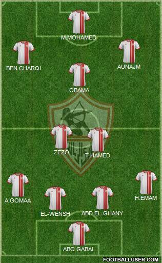 Zamalek Sporting Club 4-2-3-1 football formation