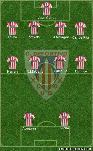 C.D. Lugo 4-4-2 football formation