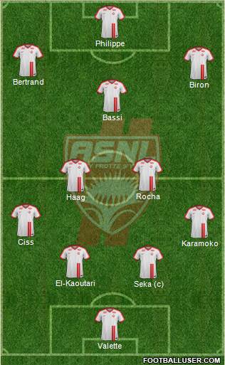 A.S. Nancy Lorraine 4-2-3-1 football formation