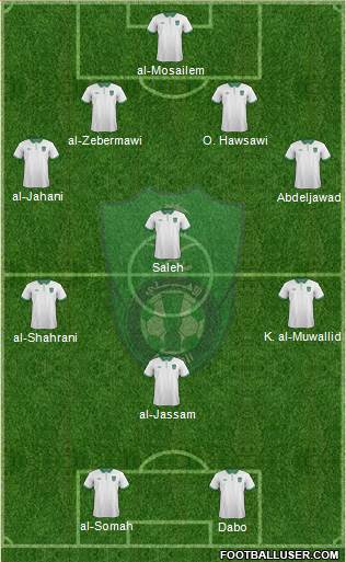 Al-Ahli (KSA) 4-4-2 football formation