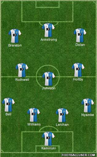 Blackburn Rovers 4-3-3 football formation