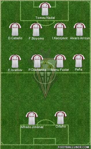 Albacete B., S.A.D. 4-4-2 football formation