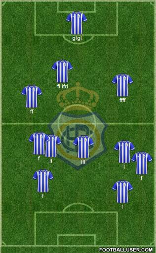 R.C. Recreativo de Huelva S.A.D. 4-1-3-2 football formation
