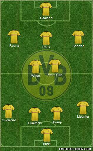Borussia Dortmund Formation 2020