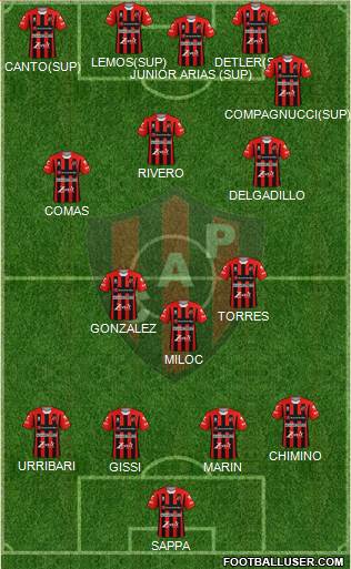 Patronato de Paraná 4-3-3 football formation