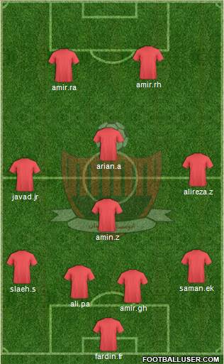 Aboumoslem Mashhad 4-3-2-1 football formation