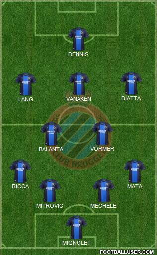 Club Brugge KV football formation