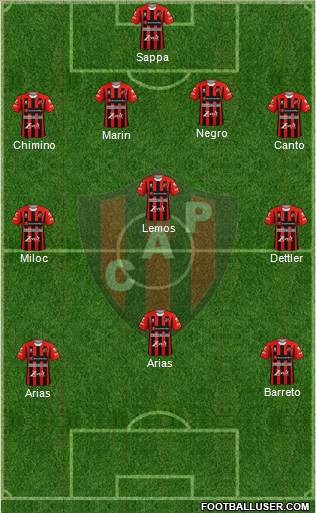 Patronato de Paraná 4-3-3 football formation