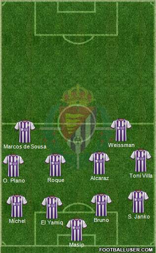 R. Valladolid C.F., S.A.D. 3-4-1-2 football formation