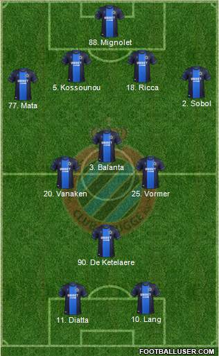 Club Brugge KV Formation 2020