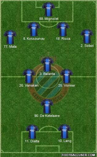 Club Brugge KV football formation