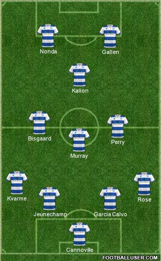 Queens Park Rangers 4-3-1-2 football formation