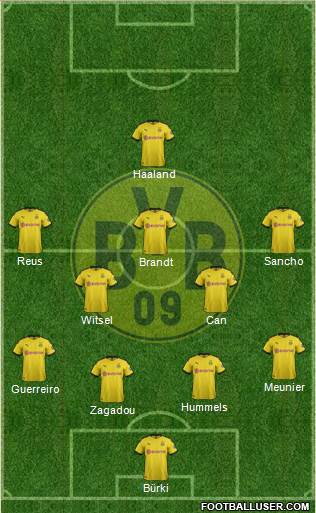 Borussia Dortmund Formation 2020