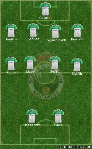 R. Racing Club S.A.D. 4-4-2 football formation