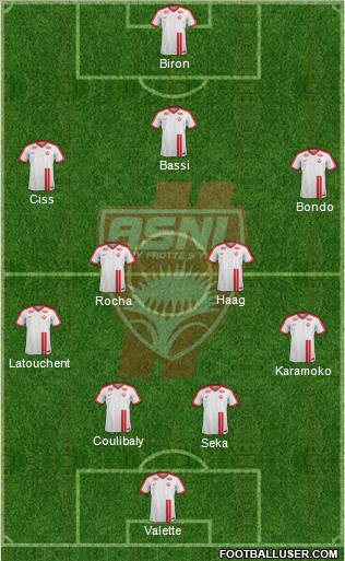 A.S. Nancy Lorraine 4-4-1-1 football formation